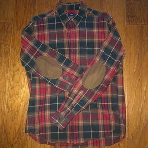 J Crew Flannel with Suede Elbow Patches